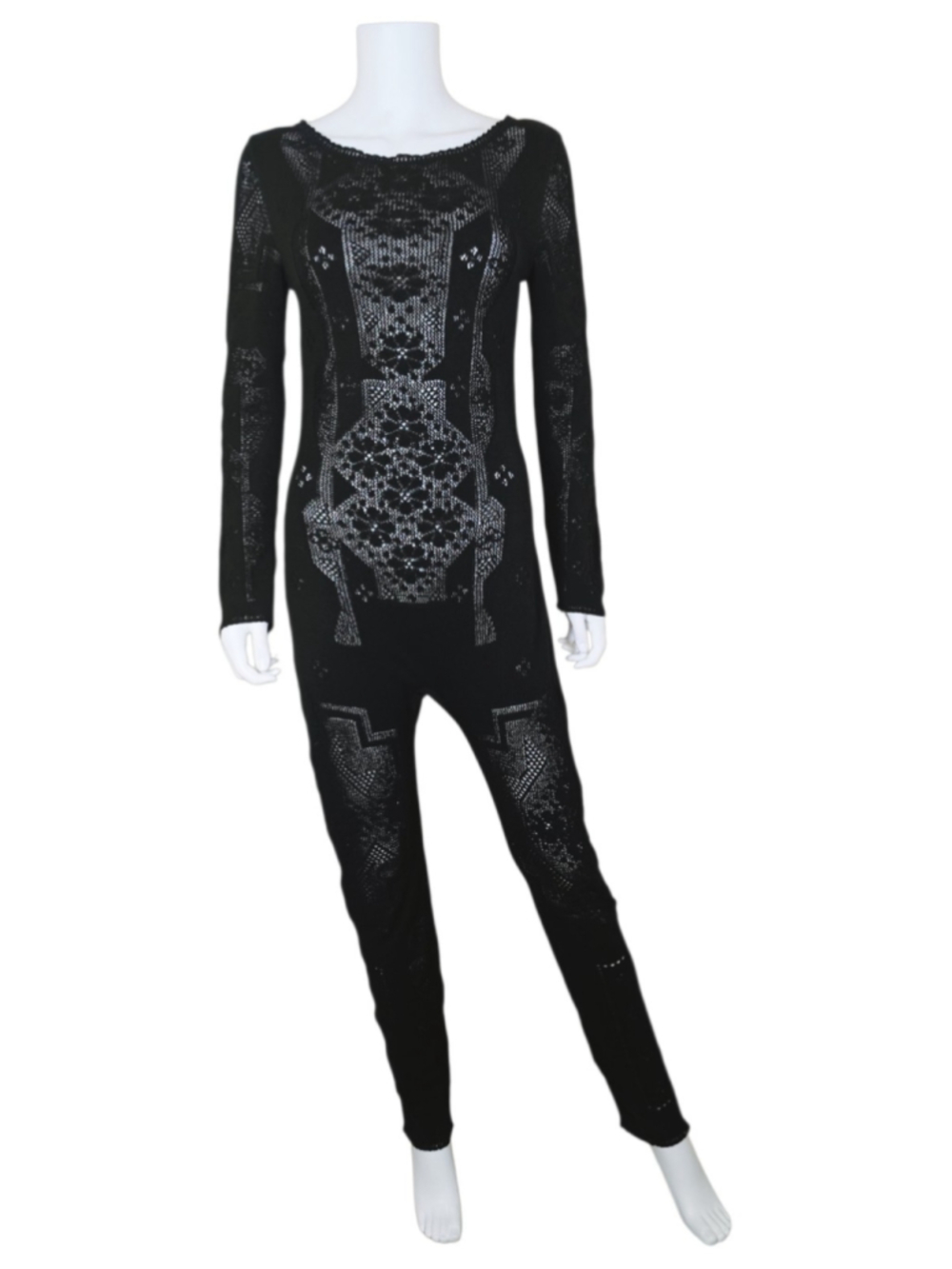 NWT $1250 ALBERTA FERRETTI Long Sleeve Jumpsuit Black IT 40 US 4 see description - Picture 4 of 8